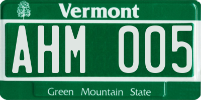 VT license plate AHM005