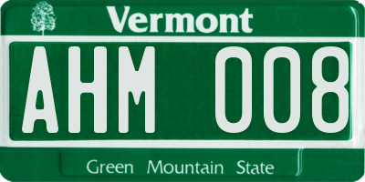 VT license plate AHM008