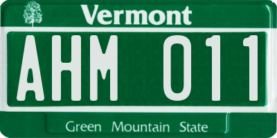 VT license plate AHM011
