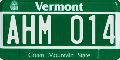 VT license plate AHM014