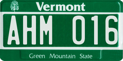 VT license plate AHM016
