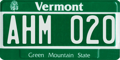 VT license plate AHM020