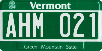 VT license plate AHM021