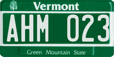 VT license plate AHM023