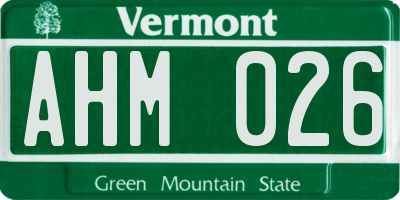 VT license plate AHM026