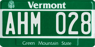 VT license plate AHM028
