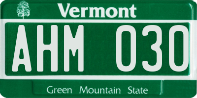 VT license plate AHM030