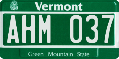 VT license plate AHM037