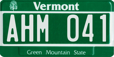 VT license plate AHM041