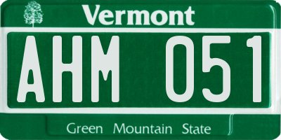 VT license plate AHM051