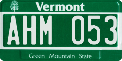 VT license plate AHM053