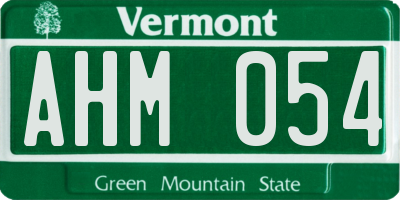 VT license plate AHM054