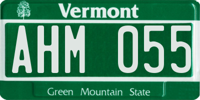 VT license plate AHM055