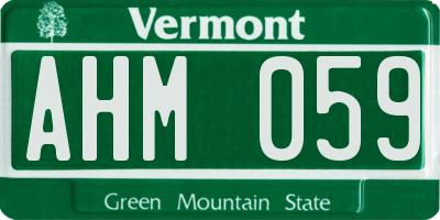 VT license plate AHM059