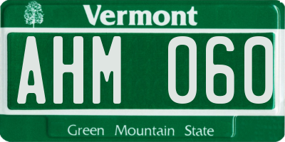 VT license plate AHM060