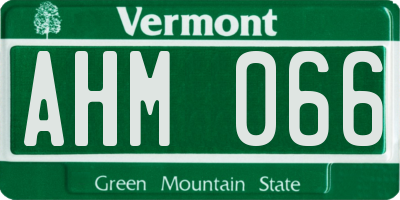 VT license plate AHM066