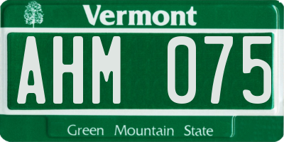 VT license plate AHM075