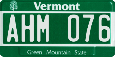 VT license plate AHM076