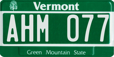 VT license plate AHM077