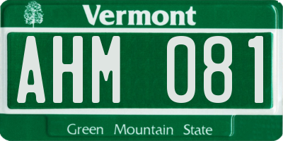 VT license plate AHM081