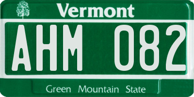VT license plate AHM082