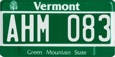 VT license plate AHM083