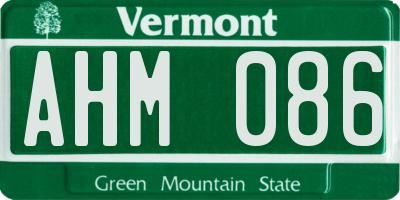 VT license plate AHM086