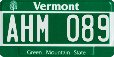 VT license plate AHM089
