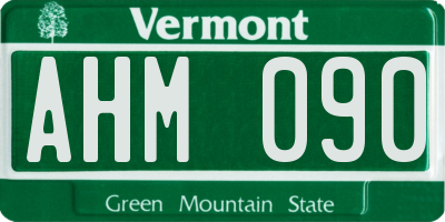 VT license plate AHM090