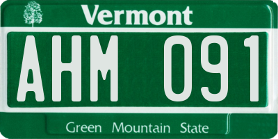 VT license plate AHM091