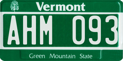 VT license plate AHM093