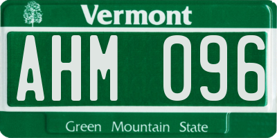 VT license plate AHM096
