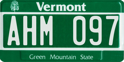 VT license plate AHM097