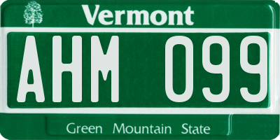VT license plate AHM099