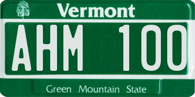 VT license plate AHM100