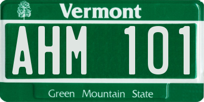VT license plate AHM101