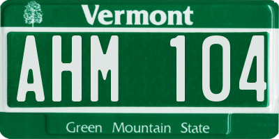 VT license plate AHM104