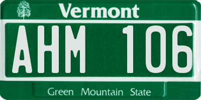 VT license plate AHM106