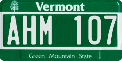 VT license plate AHM107