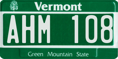 VT license plate AHM108