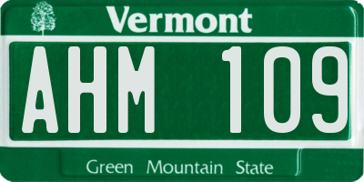 VT license plate AHM109