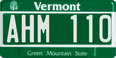 VT license plate AHM110
