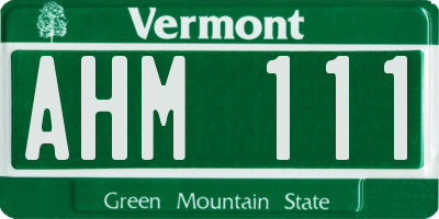 VT license plate AHM111