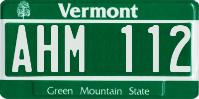 VT license plate AHM112
