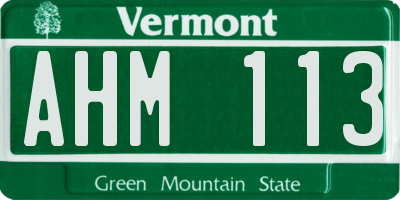 VT license plate AHM113