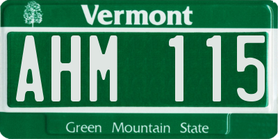 VT license plate AHM115