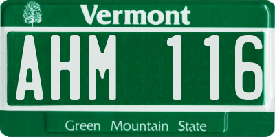 VT license plate AHM116