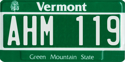 VT license plate AHM119