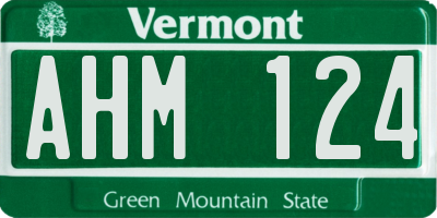 VT license plate AHM124
