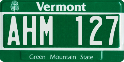 VT license plate AHM127